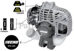 Echo SHC-225 - Echo Shaft Hedge Trimmer (SN: U58114001001 - U58114999999) Labels