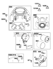 Briggs & Stratton 44T977-0036-B1 - Briggs & Stratton Vertical Engine Blower Housing and Air Cleaner Group