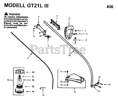 Jonsered GT 21 L - Jonsered String Trimmer (1994-01) SHAFT HANDLE