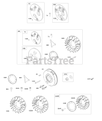 Briggs & Stratton 543277-0100-E1 - Briggs & Stratton Horizontal Engine Flywheel, Rotating Screens, Flywheel, Flywheel Fans