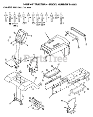Electrolux/AYP T 1444 D - Electrolux/AYP Lawn Tractor (1993) CHASSIS AND ENCLOSURES