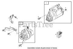 Toro 74268 (Z 597-D) - Toro 60" Z Master Zero-Turn Mower, Side-Discharge Deck (SN: 270000001 - 270000300) (2007) Starter Motor and Alternator Assembly