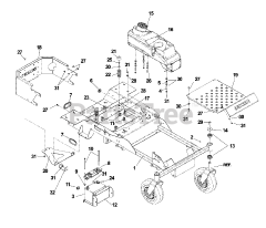Dixon Ram 44 (968999551) - Dixon 44" Ram Zero-Turn Mower, 26hp Briggs & Stratton (2007) MAIN FRAME