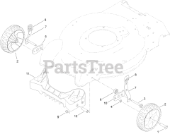 Lawn-Boy 10632 - Lawn-Boy 20" Walk-Behind Mower (SN: 313000001 - 313999999) (2013) Front Wheel and Height-of-Cut Assembly