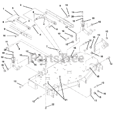 Gravely 890018 - Gravely 60" Deck for Pro-Master 320XDZ Mower (SN: 000101 - 000260) Mounting Arms And Belt Guards