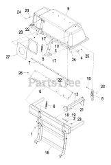Exmark LZUV2B - Exmark Ultra Vac Twin Bagger for Lazer Z Mower (SN: 000790000 - 000849999) (2009) LZUV2B Hood &amp; Frame Assembly - 109-5941
