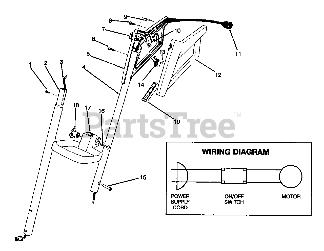 Lawn-Boy 38000 (S-120) - Lawn-Boy 12" Snow Thrower (SN: 000000001 - 000999999) (1990) HANDLE ASSEMBLY