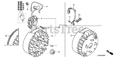 Honda GC135 QHA1 (GCAJ) - Honda Engine, Made in Japan (SN: GCAJ-1000001 - GCAJ-9999999) FLYWHEEL + IGNITION COIL