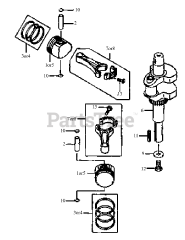 Cub Cadet G 1548 (55AE232S150) - Cub Cadet Walk-Behind Mower FH451V-AS03 Piston &amp; Crankshaft