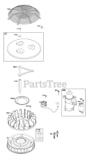 Briggs & Stratton 54E177-0109-J1 - Briggs & Stratton Horizontal Engine Flywheel/Ignition/Starter Group