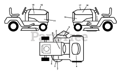 Husqvarna GT 48 DXLS (960430231-00) - Husqvarna 48" Garden Tractor (2016-09) DECALS