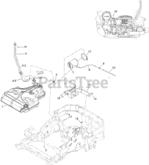 Exmark LZS749AKC724A1 - Exmark 72" Lazer Z S-Series Zero-Turn Mower, Kohler ECV749 (SN: 408644346 - 411294211) (Rev A) (2021) Fuel Assembly