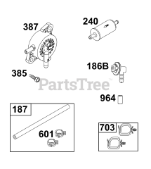 Briggs & Stratton 44U677-0021-B5 - Briggs & Stratton Vertical Engine Fuel Supply Group