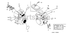 Honda GD320 QAAE (GPB) - Honda Engine, Made in Japan (SN: GPB-1000001 - GPB-1008896) LABEL