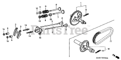 Honda GX160 K1 QX (GC02) - Honda Engine, Made in Japan (SN: GC02-2000001 - GC02-8669999) CAMSHAFT