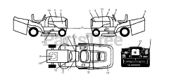 Jonsered LT 2217 CMA (960610239-00) - Jonsered Lawn Tractor (2009-01) DECALS