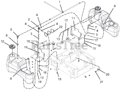 Gravely 991115 (Pro-Turn 148) - Gravely Pro-Turn 48" Zero-Turn Mower (SN: 041000 & Above) Fuel System - Kohler - Non-CARB
