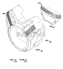Briggs & Stratton 356447-0668-B5 - Briggs & Stratton Horizontal Engine Blower Housing Group