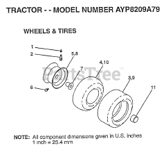 Electrolux/AYP AYP 8209 A79 - Electrolux/AYP Lawn Tractor (1997) WHEELS/TIRES