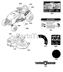 Yard King MT 175420 H (2691200-00) - Yard King 42" Lawn Tractor, 17.5hp (2013) Decal Group