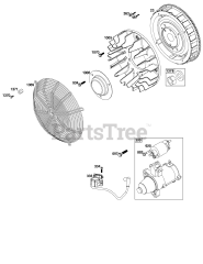 Briggs & Stratton 61G477-0004-J1 - Briggs & Stratton Horizontal Engine Flywheel, Ignition, and Starter Group