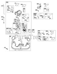 Briggs & Stratton 44C777-0001-B1 - Briggs & Stratton Vertical Engine Carburetor and Fuel Supply Group