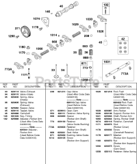 Briggs & Stratton 589447-0308-E2 - Briggs & Stratton Horizontal Engine Rocker Arms, Valves, Valve Springs