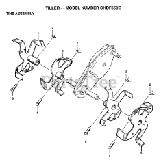 Poulan CHD F550 E - Poulan Front-Tine Tiller (1999) TINE ASSEMBLY
