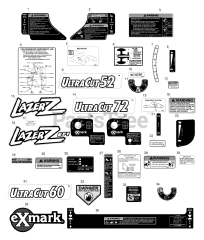 Exmark LZ27KC724 - Exmark 72" Lazer Z Zero-Turn Mower, 27hp Kohler (SN: 540000 - 599999) (2005) Decal Group
