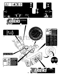 Ariens 924110 (ST 824 DLE) - Ariens 24" Snow Blower, 8hp Tecumseh (SN: 000101 & Above)