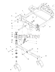 Simplicity 5900821 - Simplicity Citation 61" Zero-Turn Mower, 28hp Briggs & Stratton Main Frame &amp; Front Suspension Group