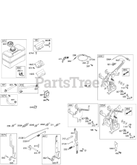 Briggs & Stratton 19G415-1169-E1 - Briggs & Stratton Horizontal Engine Controls, Governor Springs, Fuel Tank