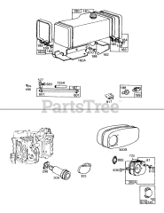 Briggs & Stratton 190702-5656-XX - Briggs & Stratton Vertical Engine Fuel Tank, Mufflers &amp; Parts