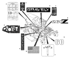 Gravely 992036 (PM 260Z) - Gravely Pro-Master 60" Zero-Turn Mower, 27hp Kawasaki (SN: 001500 & Above)