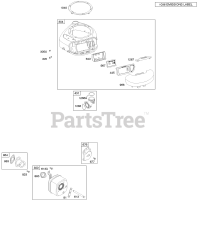 Briggs & Stratton 214707-0113-E1 - Briggs & Stratton Vertical Engine Air Cleaner, Blower Housing, Muffler