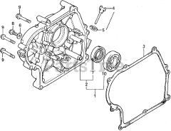 Honda ES3500 K1 A (ES3500) - Honda Generator, Made in Japan (SN: ES3500-1100014 - ES3500-1129443) CRANKCASE COVER