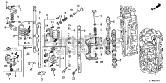Honda BF175 AK1 XA (BAJJ) - Honda Marine Engine, Made in Japan (SN: BAJJ-1300001 - BAJJ-9999999) CAMSHAFT + ROCKER ARM