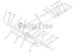 Toro 38559 (1028) - Toro 28" Power Shift Snow Thrower (SN: 240000001 - 240999999) (2004) 28in Auger Gearcase Assembly Part No. 74-1561