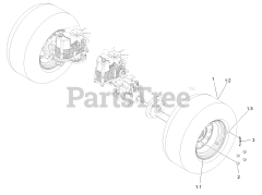 Exmark LZX940EKC606T0 - Exmark 60" Lazer Z X-Series Zero-Turn Mower, Kohler ECV940 (SN: 316000000 - 399999999) (2016) Rear Wheel Assembly