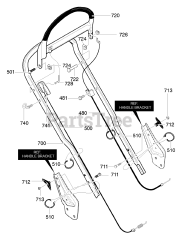 Murray 21595x8A - Murray 21" Walk-Behind Mower (1998) Handle Assembly
