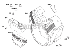 Briggs & Stratton 355447-0120-01 - Briggs & Stratton Horizontal Engine Blower Housing Group