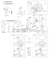 Briggs & Stratton 31E777-0118-B1 - Briggs & Stratton Vertical Engine Camshaft, Crankshaft, Cylinder, Engine Sump, Gasket Set - Engine, Lubrication, Piston, Rings, Connecting Rod, Warning Label