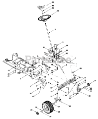 Cub Cadet 1170 (13AD608G101) - Cub Cadet Lawn Tractor (SN: 1H019H - 1H310H) Steering Assembly &amp; Lower Frame