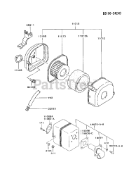 Kawasaki FA130D-BS15 - Kawasaki Engine AIR-FILTER/MUFFLER
