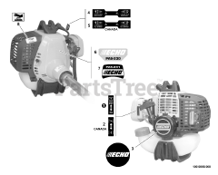 Echo PAS-230 - Echo PAS Series Powerhead (SN: S67711001224 - S67711001252) Labels