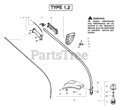 Weed Eater FL Plus LE - Weed Eater Featherlite String Trimmer, Type 2 Handle &amp; Shaft Assembly