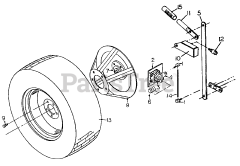 White Outdoor FR-2200 D (130-028-190) - White Outdoor Front-Mount Riding Mower (1990) Park Brake Assembly