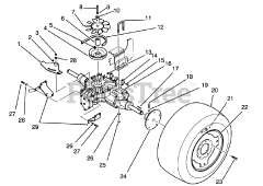 Toro 72041 (244-H) - Toro Yard Tractor (SN: 039000001 - 039999999) (1993) Rear Wheel And Transmission Assembly