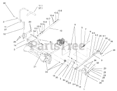 Toro 74232 (Z 257) - Toro 72" Z Master Zero-Turn Mower, Side-Discharge Deck (SN: 230000001 - 230006000) (2003) Steering Control Assembly