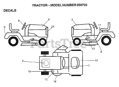 Weed Eater 259723 - Weed Eater Lawn Tractor DECALS